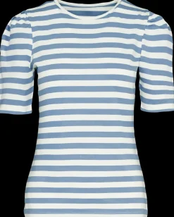 T-shirt Stribet - Blå/hvid T-Shirts Og Skjorter