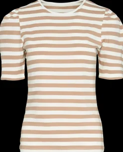 Best T-shirt Stribet - Hvid/sand T-Shirts Og Skjorter