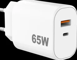 Outlet Oplader USB-C og USB-A 65 W Mobiltilbehør