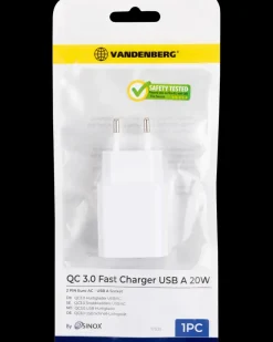 Sale Quick lader USB-A 20 W Mobiltilbehør