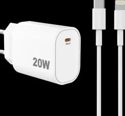 Discount Quick lader 20W - Lightning® kabel Mobiltilbehør