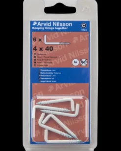 Discount Vinkelskrue hvid Ø4 x 40 mm 6-pak Kroge Og Ophæng