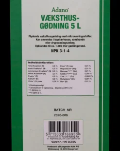 Sale Væksthusgødning 5 L Gødning Og Jord